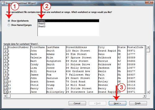 Excel Wizard Step 2