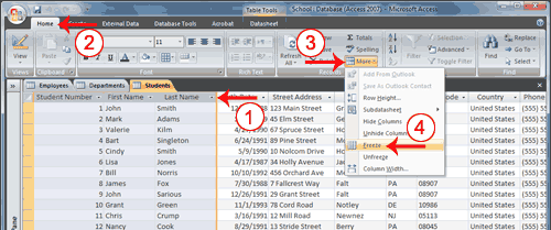 Freeze Columns