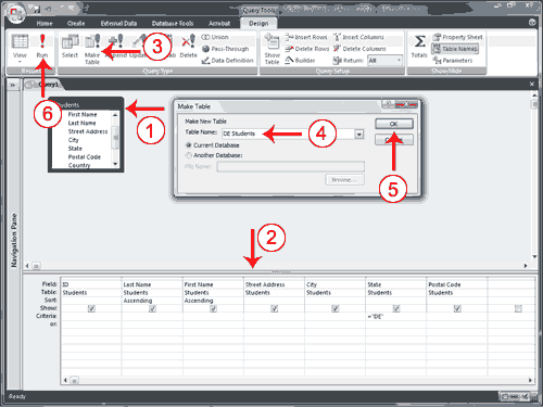 Query to Mkae a Table