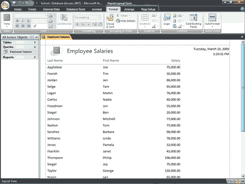 ms access reporting