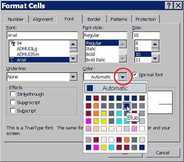 Format cells