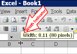 Width indicator