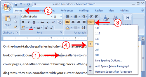 Change Line Spacing