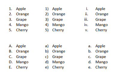 Numbering