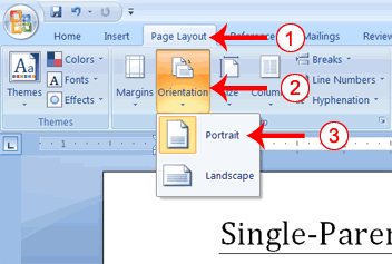 how to change layout of one page in word to print layout