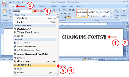 Mengubah Font dengan Ribbon