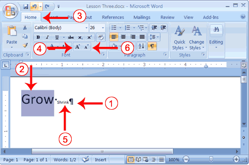 Ändern Sie die Schriftgröße mit Font wachsen und schrumpfen Font