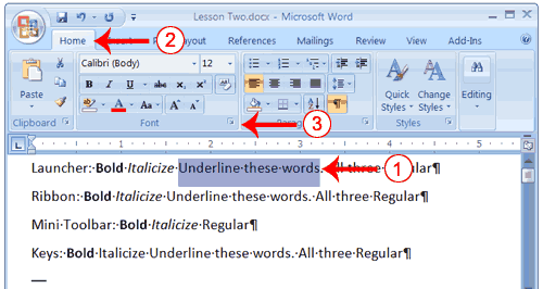 where is the dialog box launcher in word
